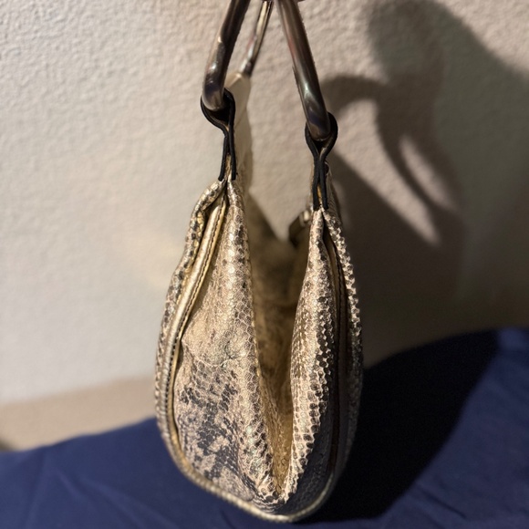 Kenneth Cole Snake Print Leather Mini Satchel Evening Bag HTF Rare BNNU Vintage - Picture 3 of 10